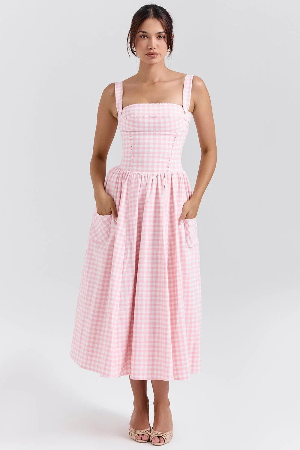 Vestido Feminino Longo Quadriculado
