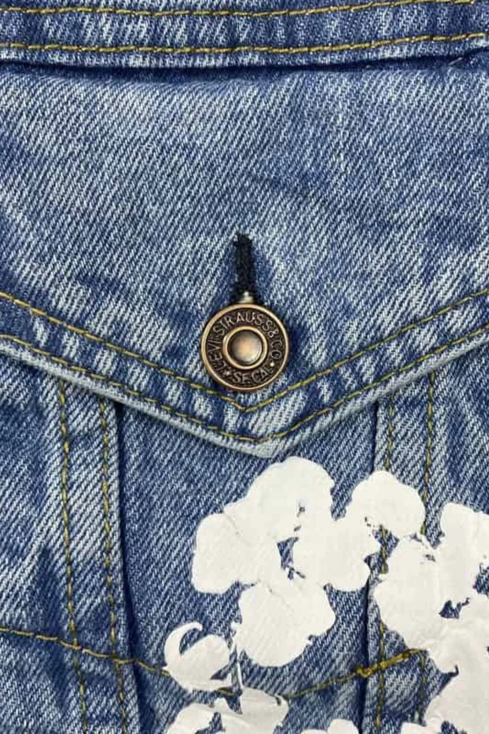 Jaqueta Feminina Denim Flower