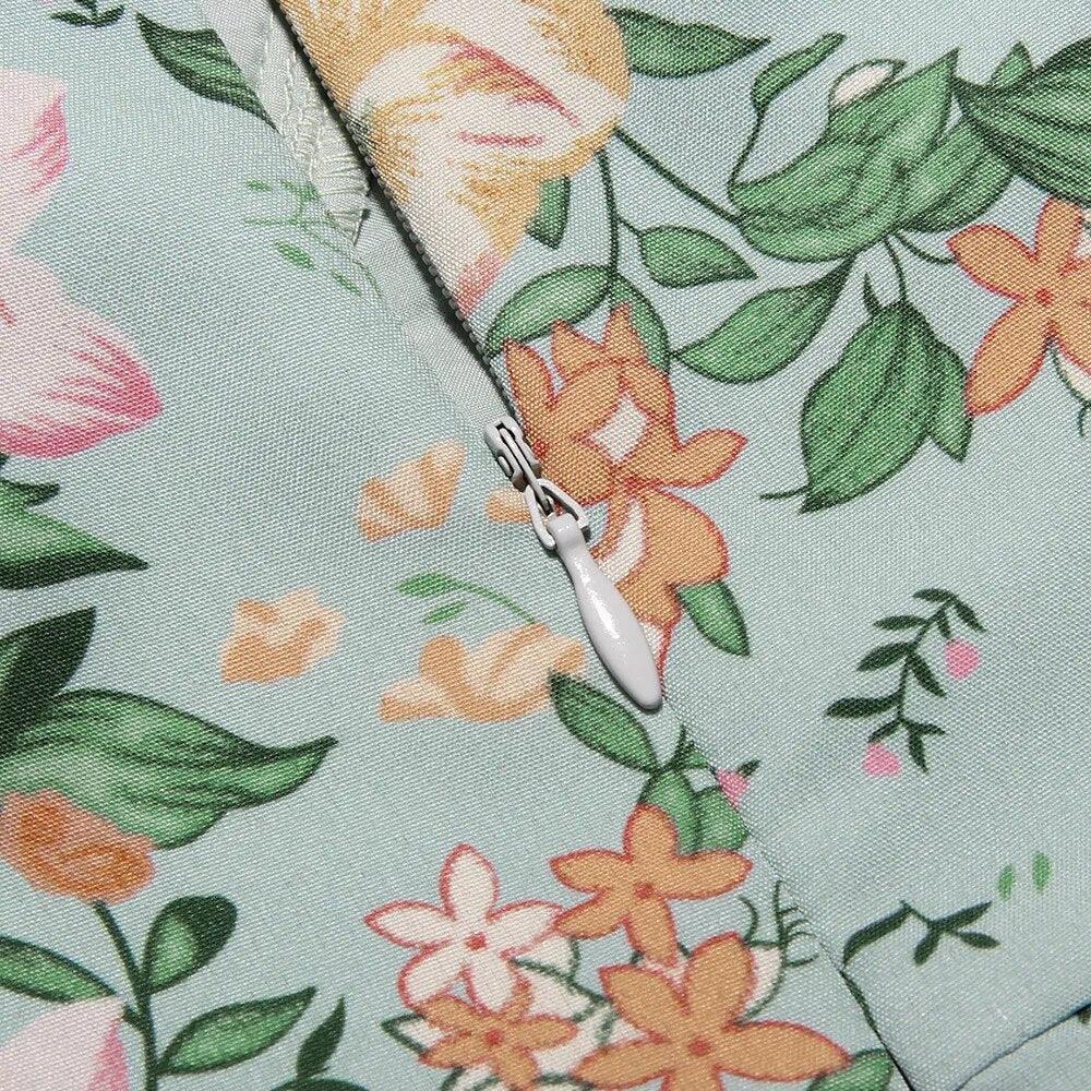 Vestido Midi Floral Verde