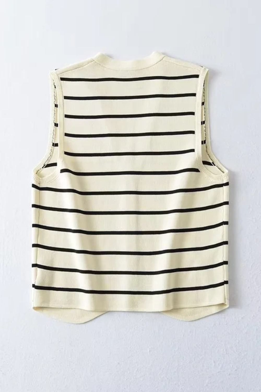 Colete Feminino Listrado Bordado