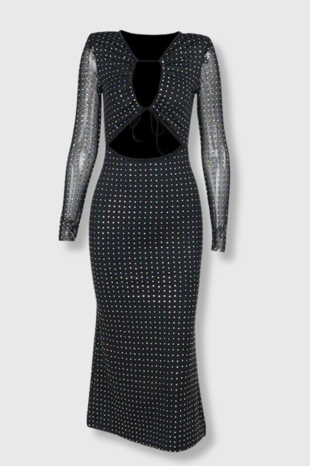 Vestido Feminino Strass Preto