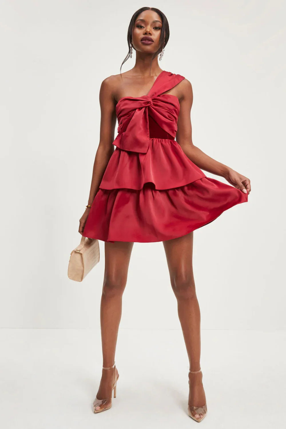 Vestido Curto de Transpasse Laçeado