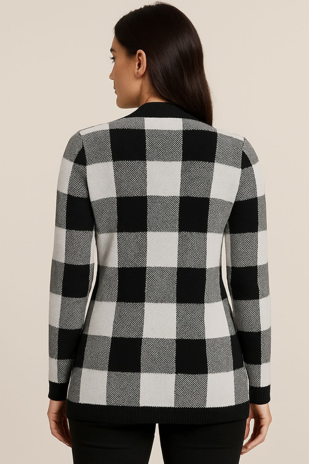 Sueter Feminino Cardigan Xadrez