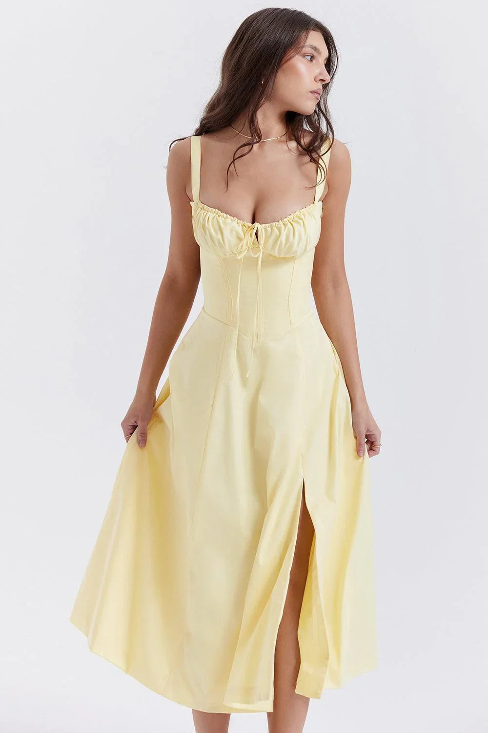 Vestido Midi Amarelo