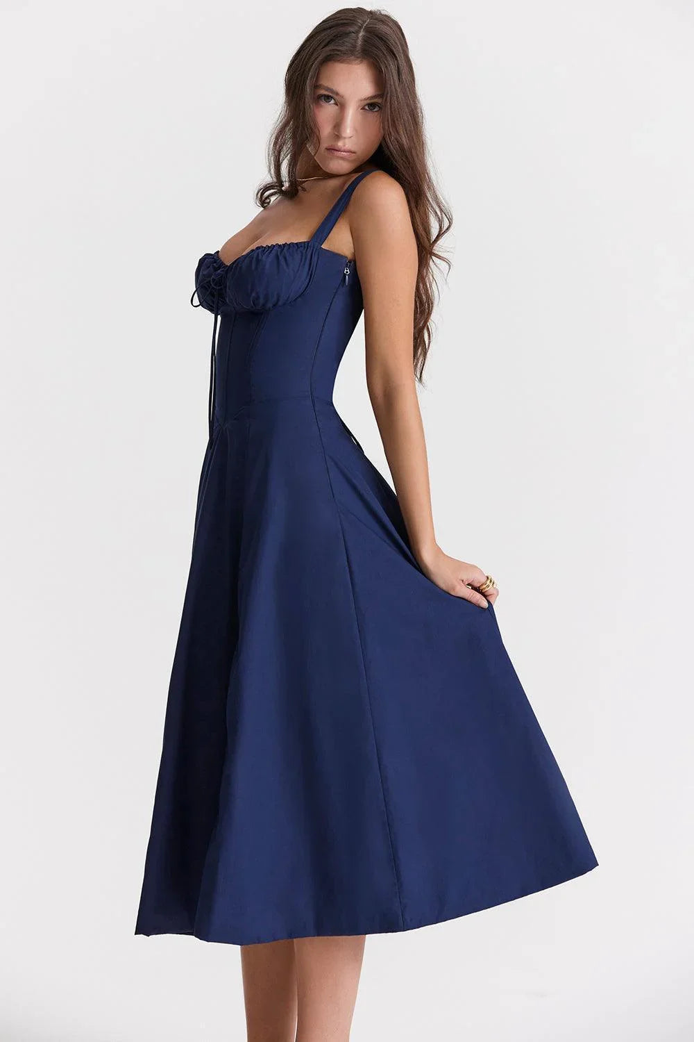 Vestido Midi Azul Marinho
