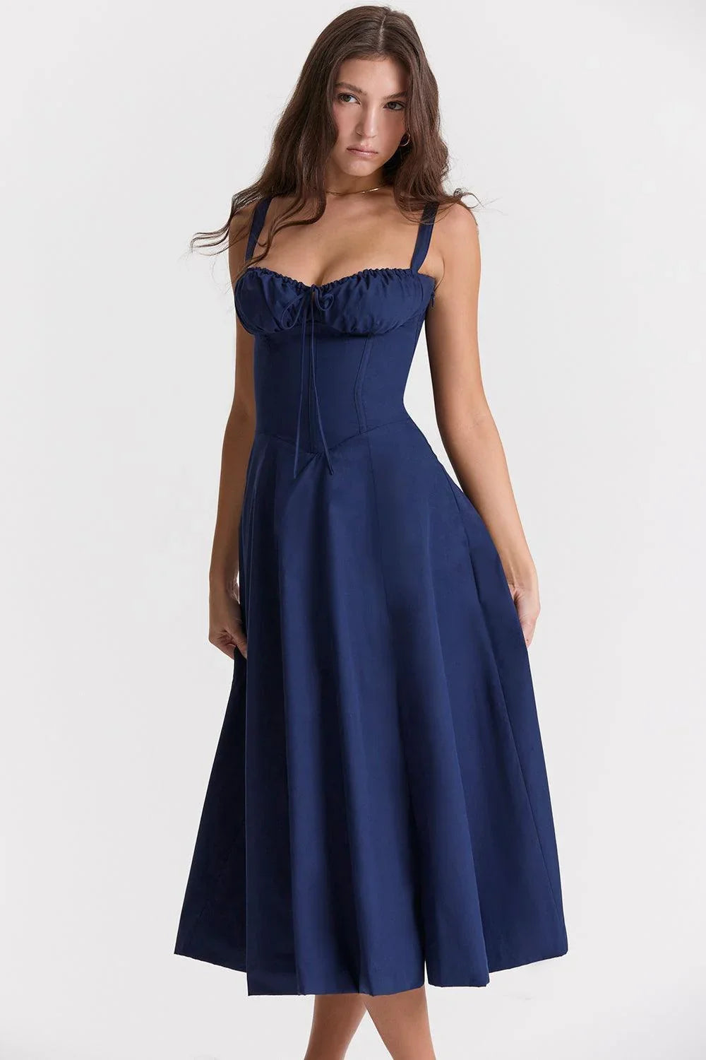 Vestido Midi Azul Marinho