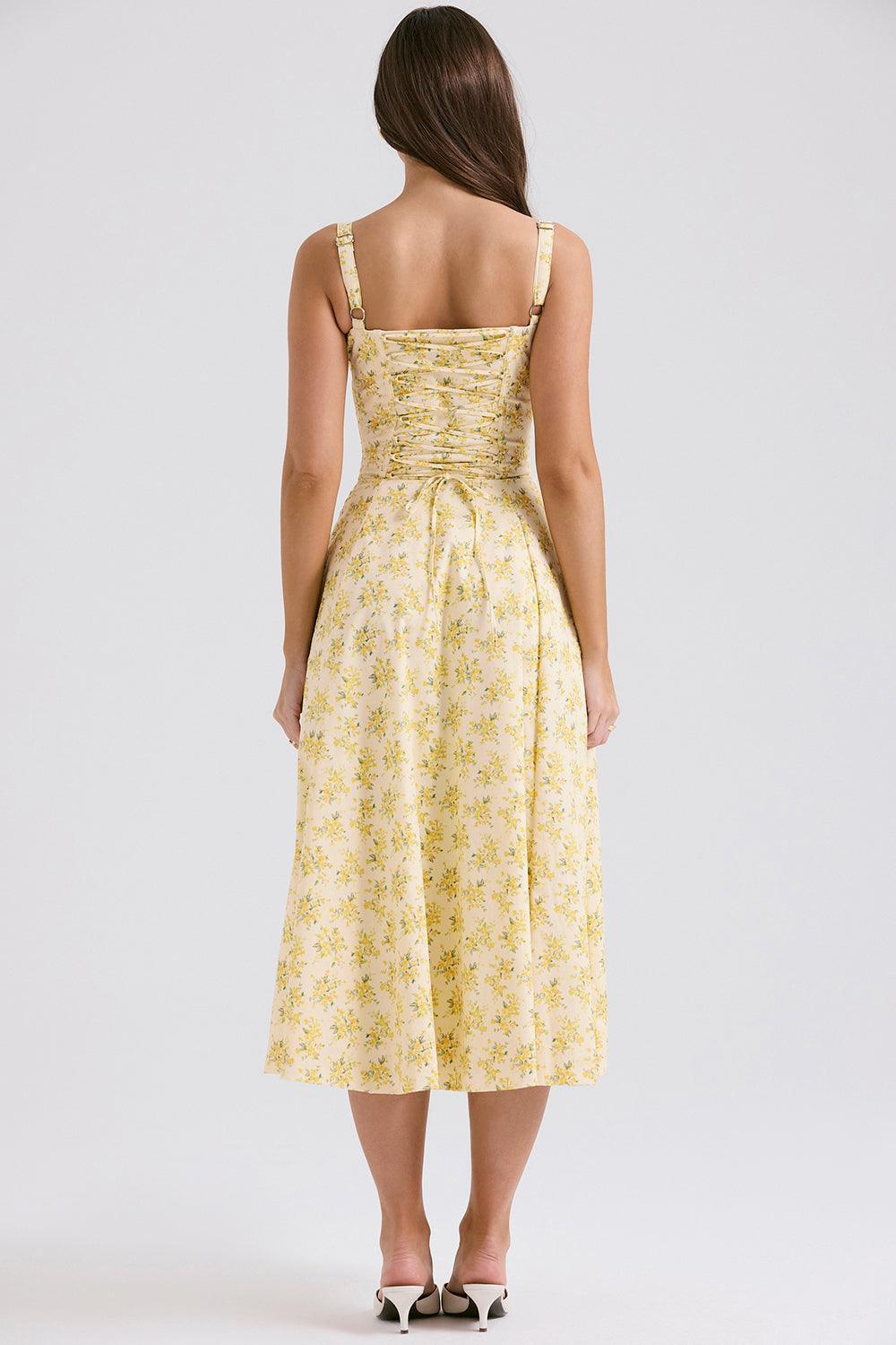 Vestido Midi Com Flores