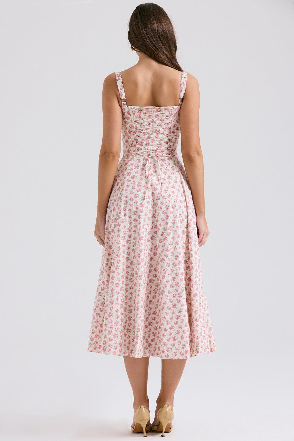 Vestido Midi Com Flores