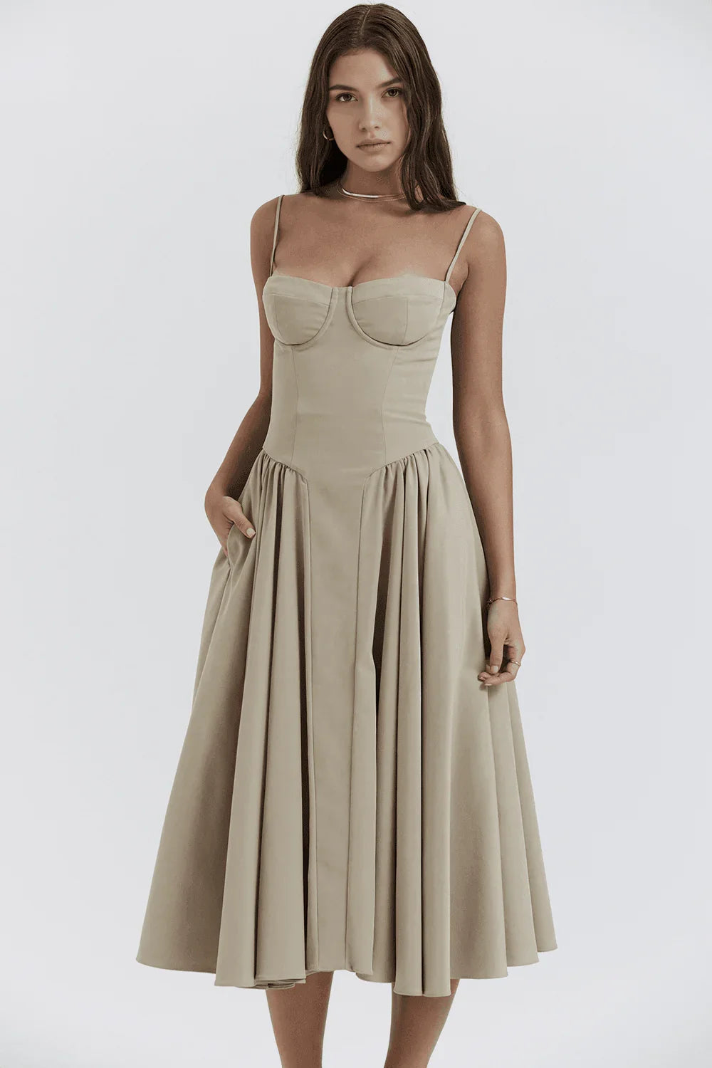 Vestido Midi Liso