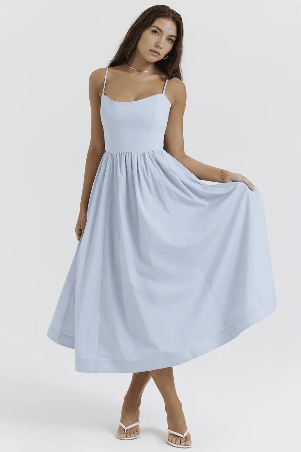 Vestido Feminino Midi Liso