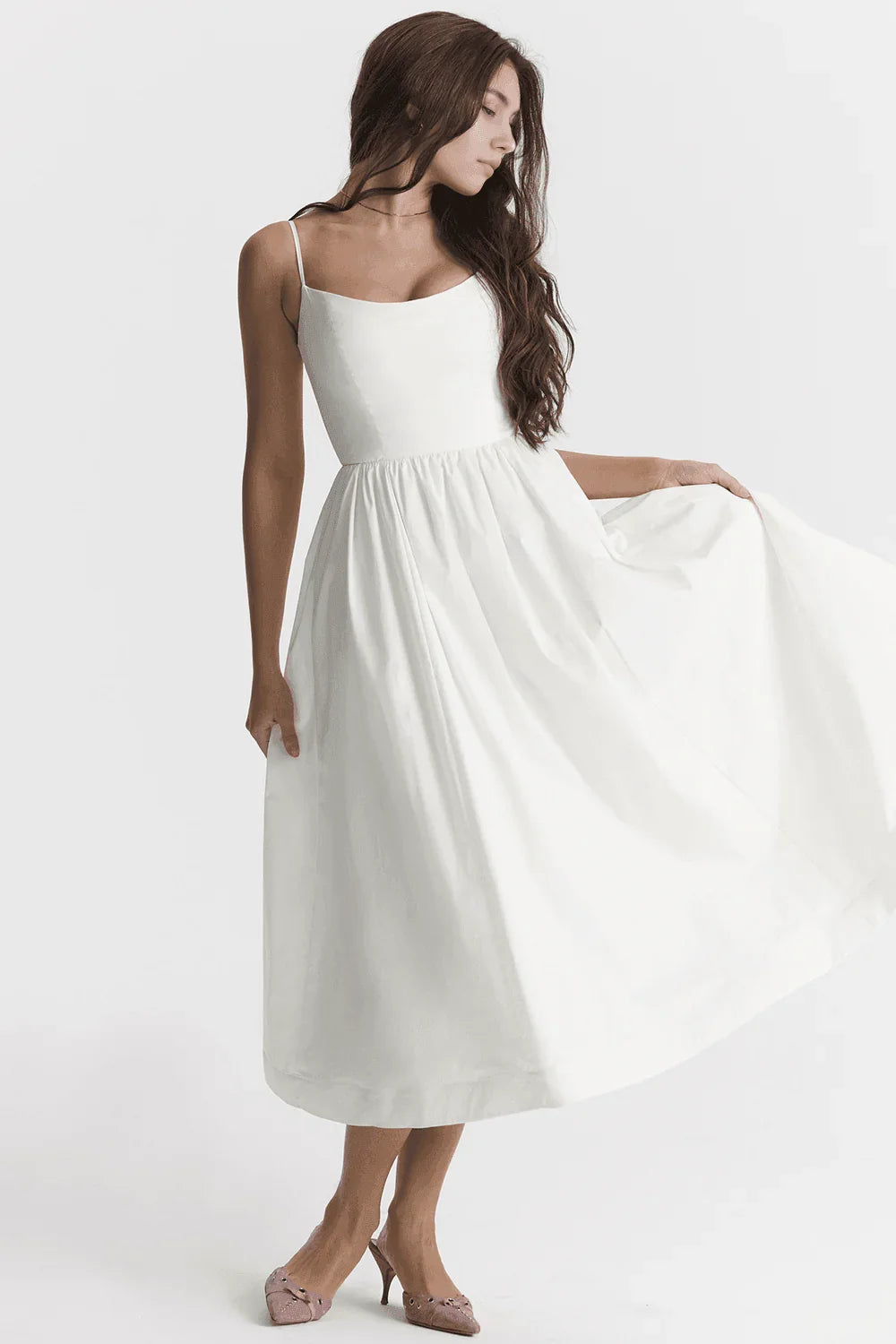 Vestido Feminino Midi Liso