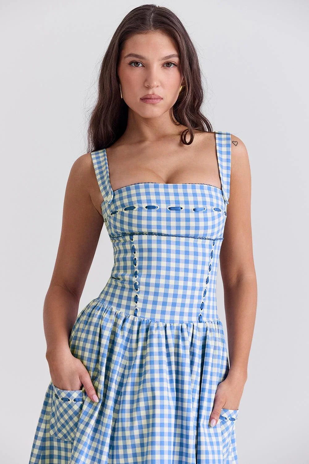 Vestido Feminino Longo Quadriculado