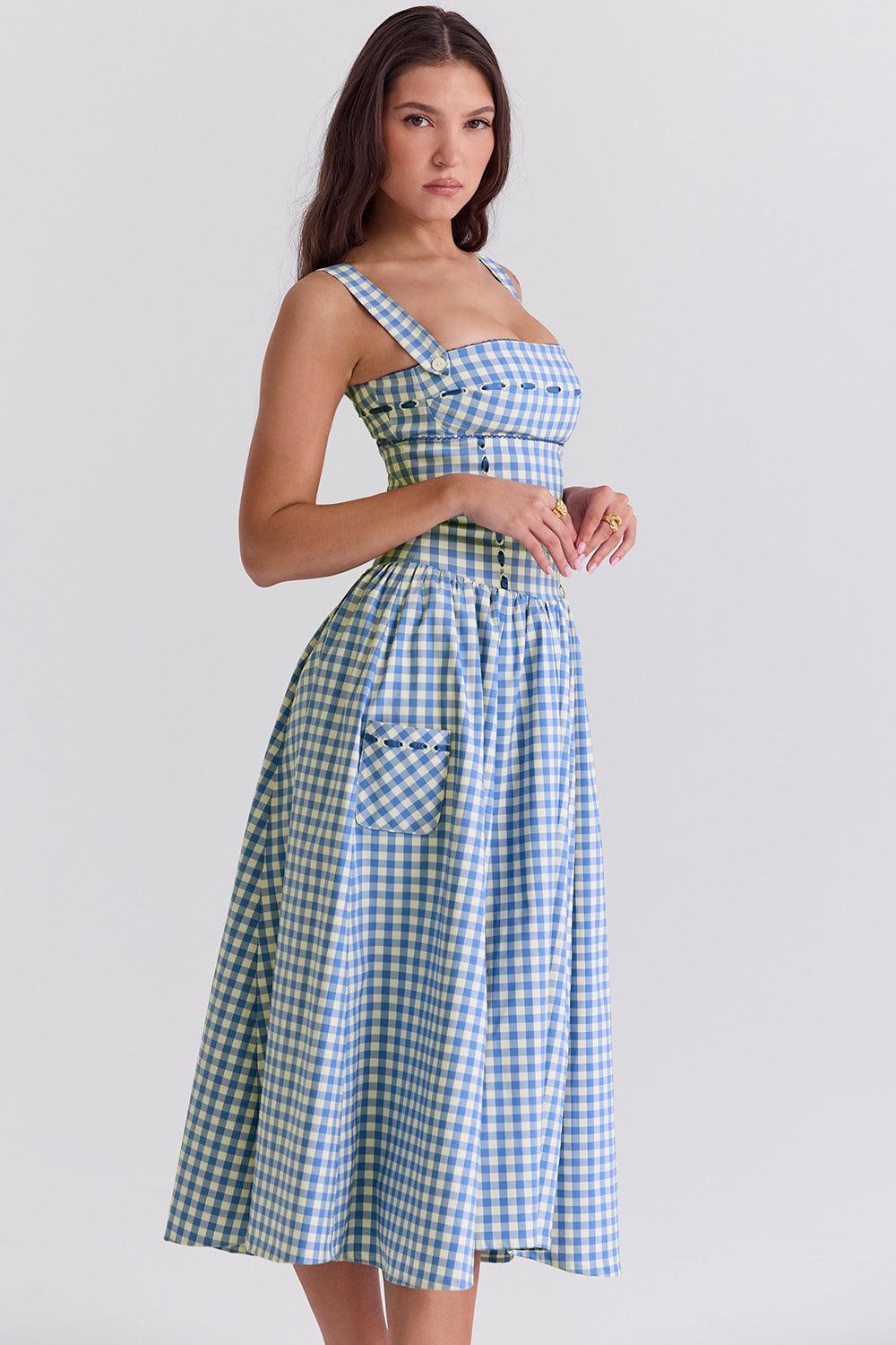 Vestido Feminino Longo Quadriculado