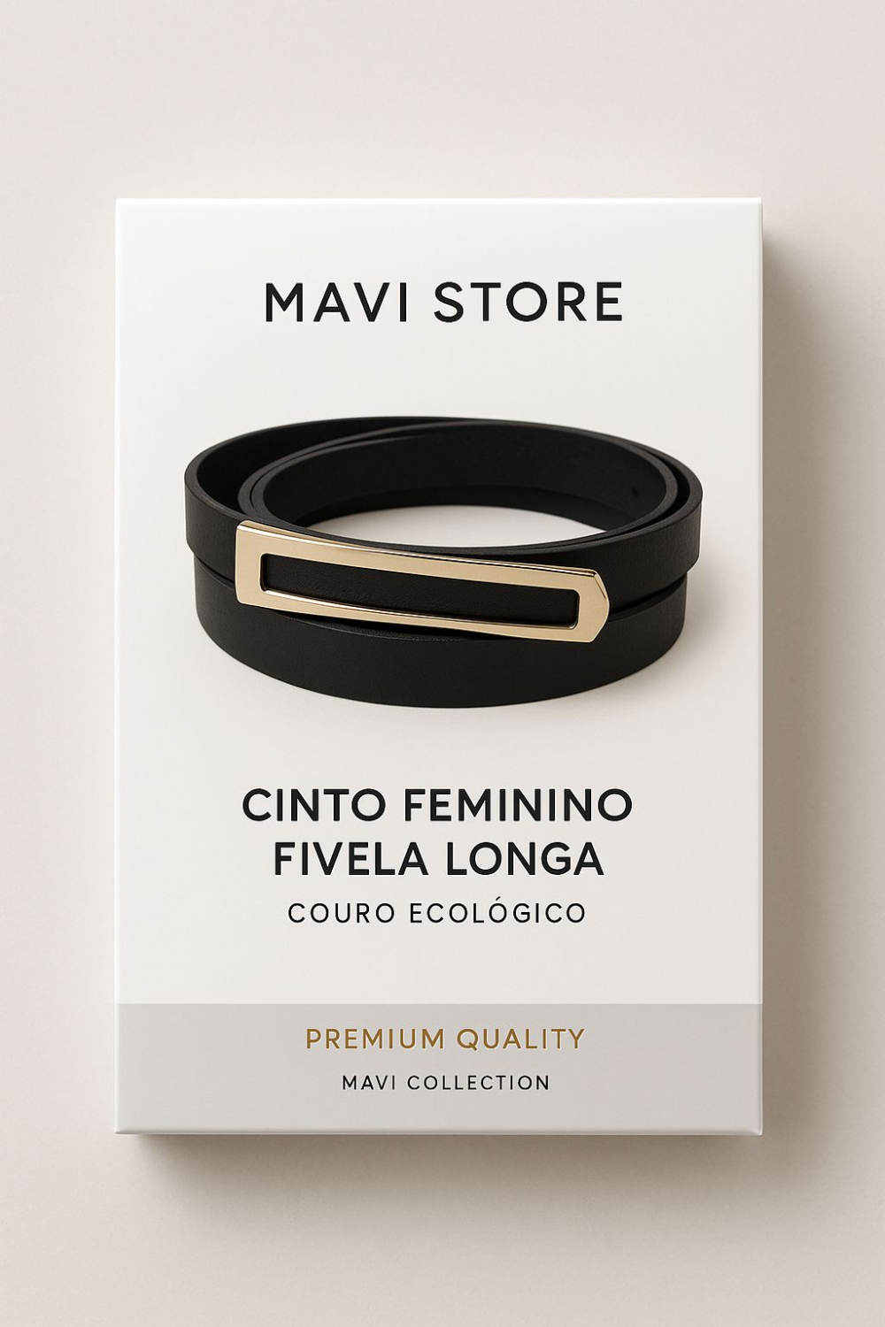 Cinto Feminino Fivela Longa em Couro Ecológico  | Tendência 2025