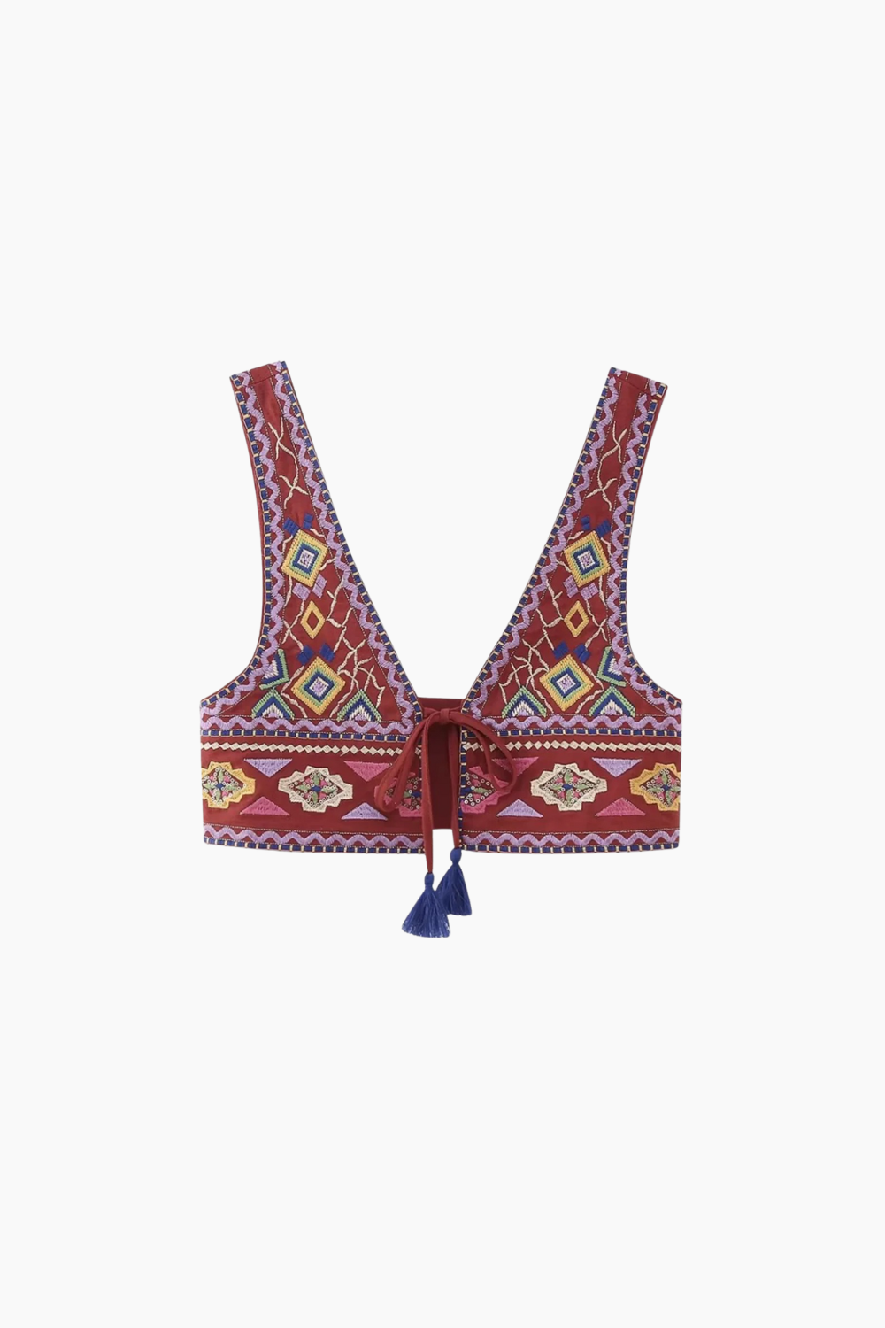 Top Feminino Bordado Marsala