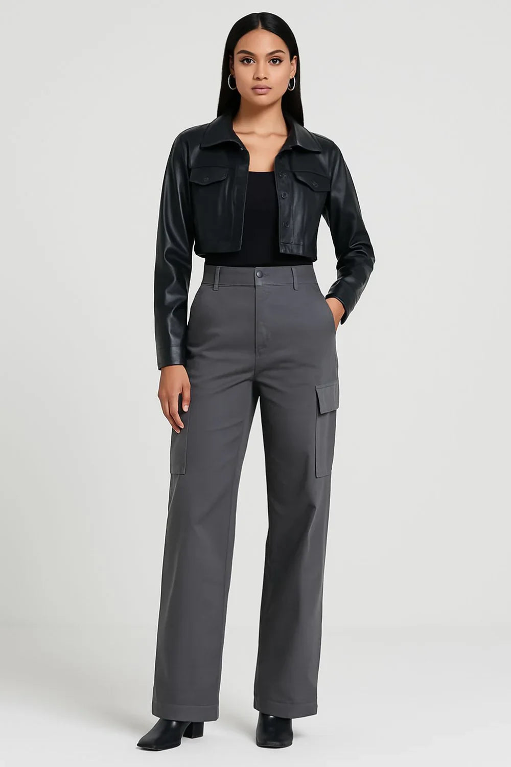 Jaqueta de Couro Feminina Cropped | Tendência Inverno 2025