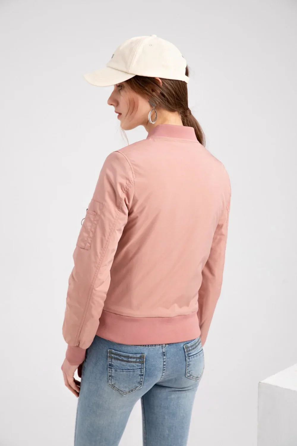 Jaqueta Feminina Rosa Poliéster