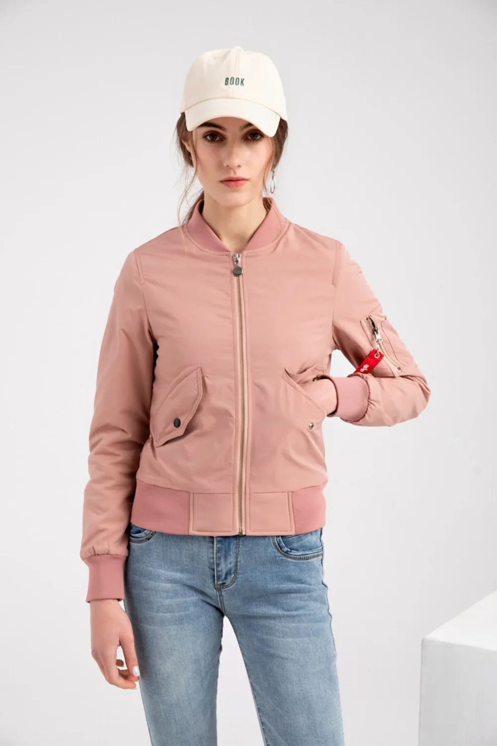 Jaqueta Feminina Rosa Poliéster