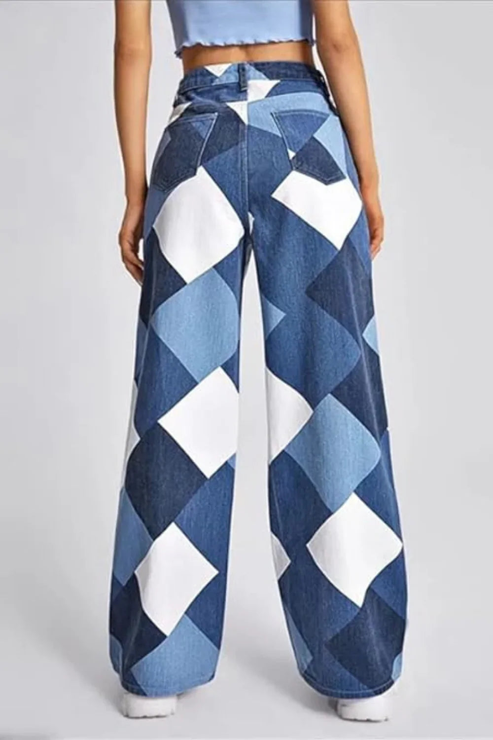 Calça Jeans Feminina Geométrica