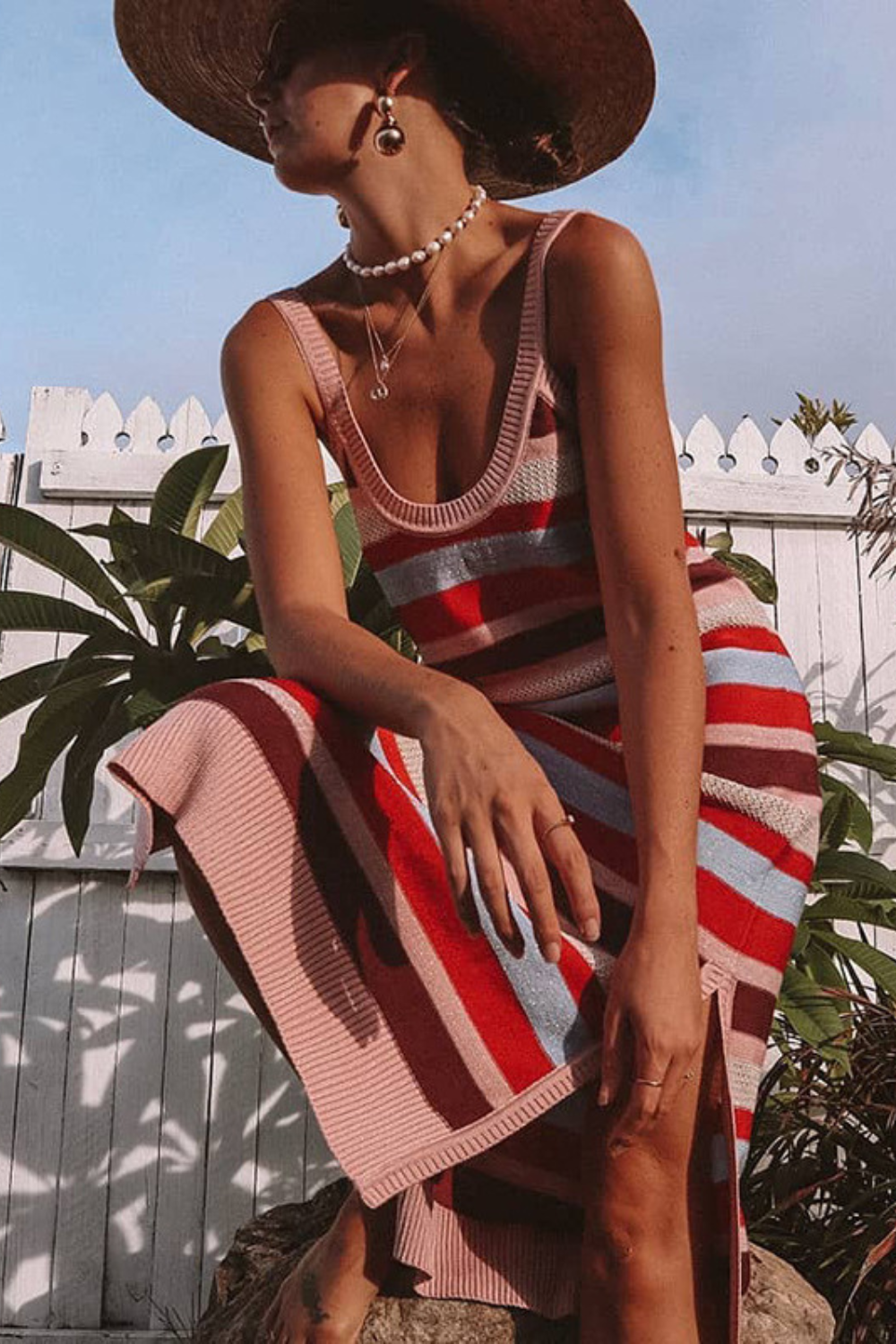 Vestido Feminino Malha Listrada
