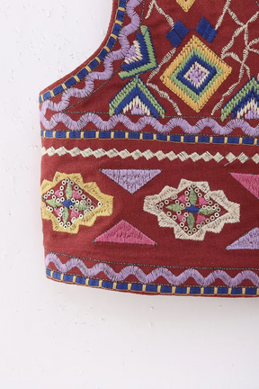 Top Feminino Bordado Mosaico