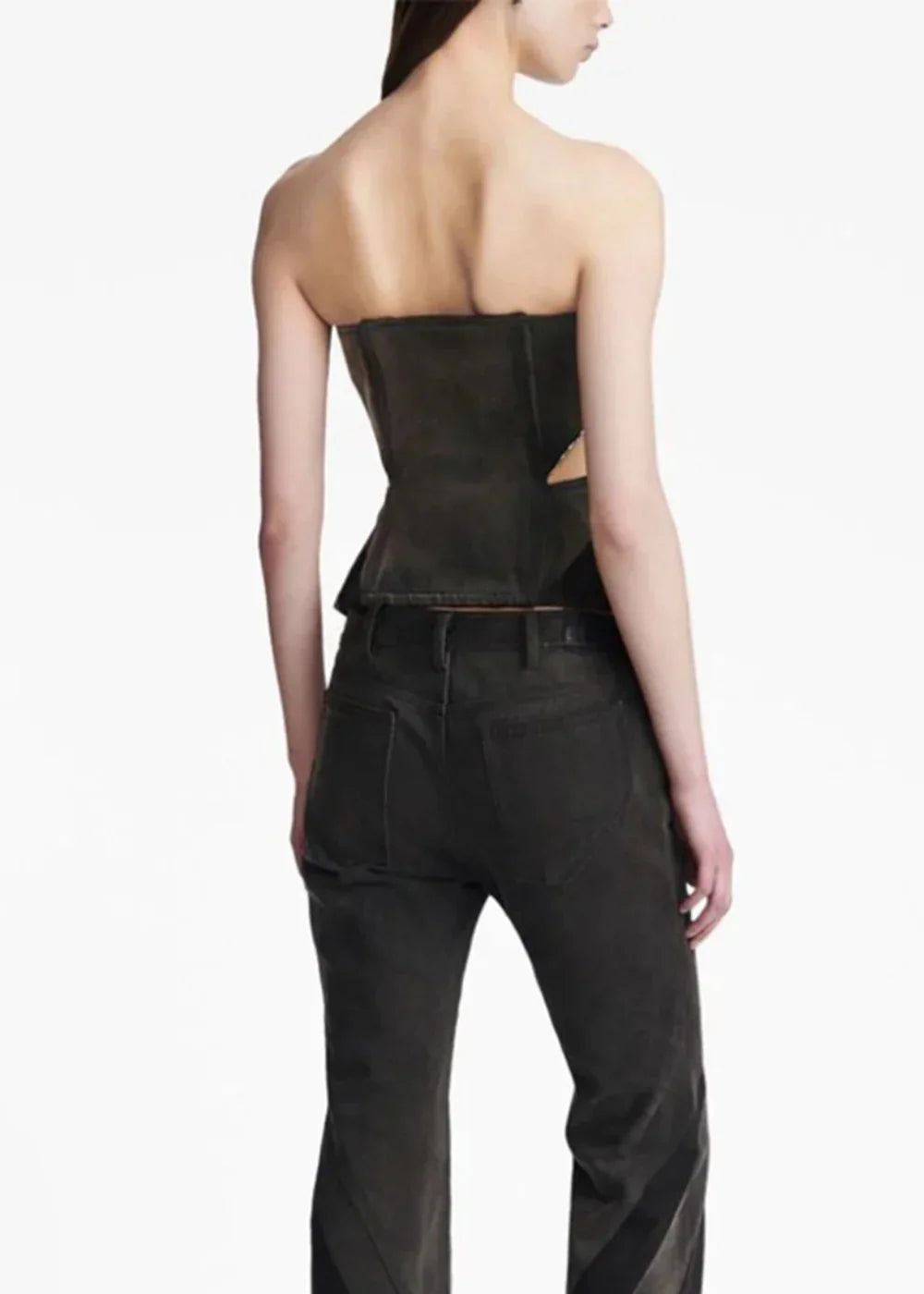 Top Feminino Denim Preto