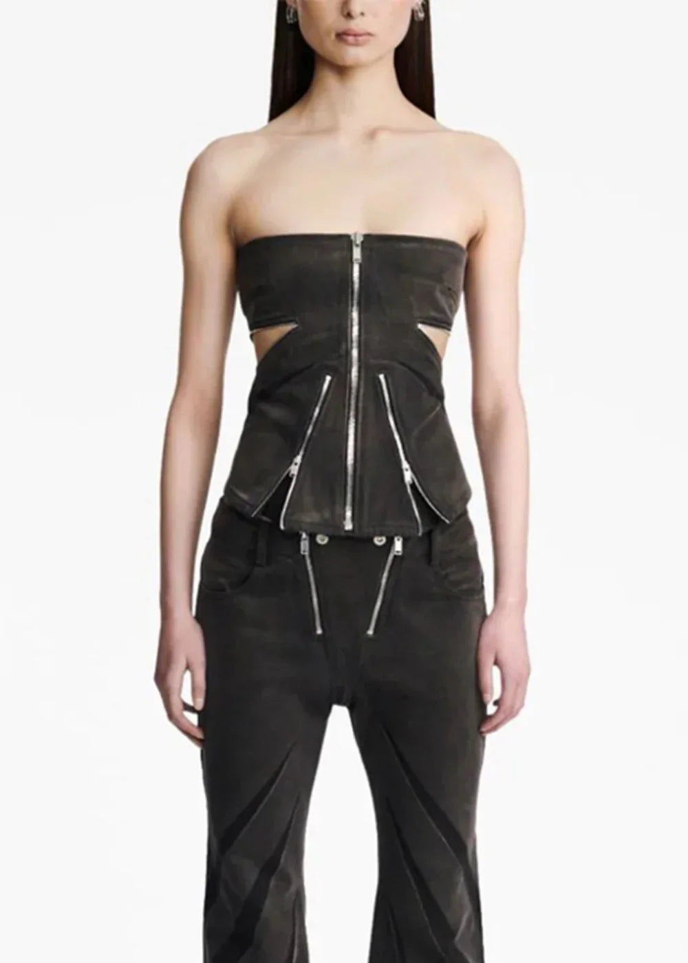 Top Feminino Denim Preto