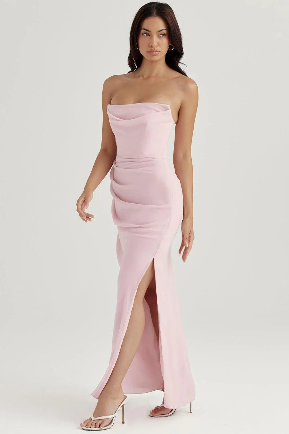 Vestido Longo Basic Rosê
