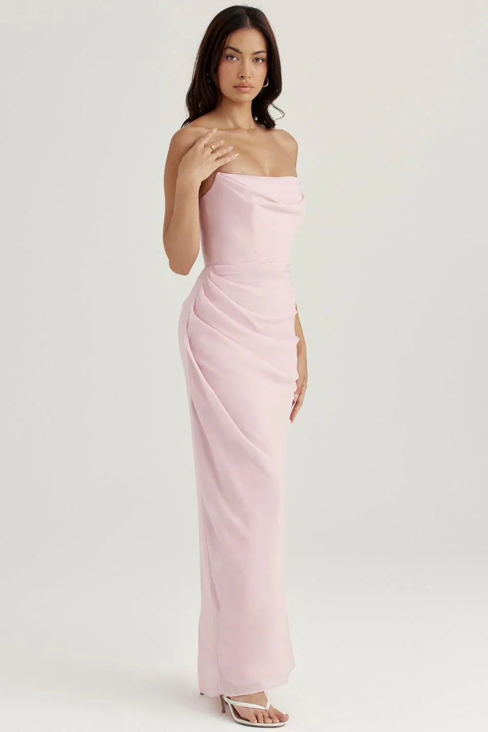 Vestido Longo Basic Rosê