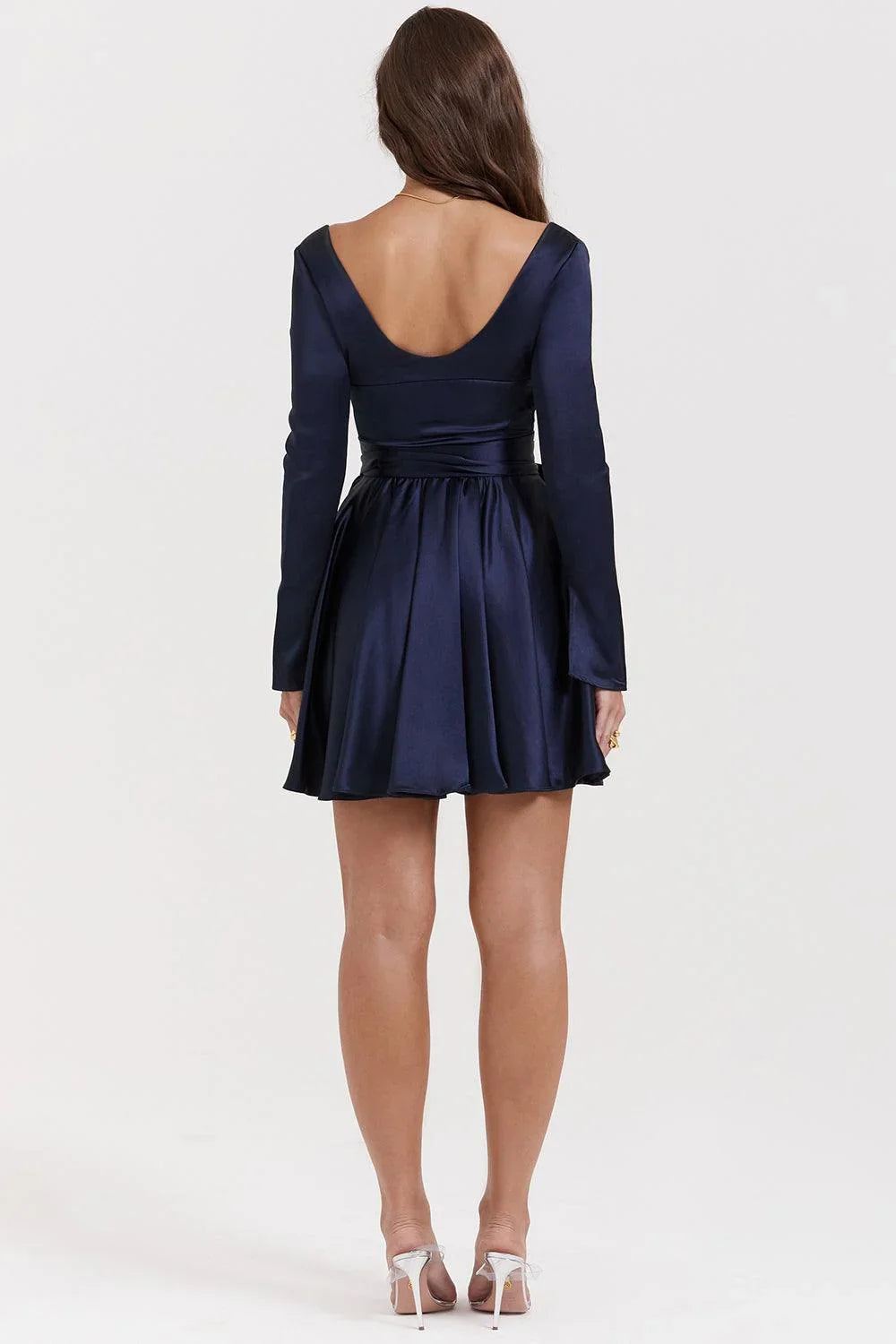 Vestido Curto Azul Laçeado