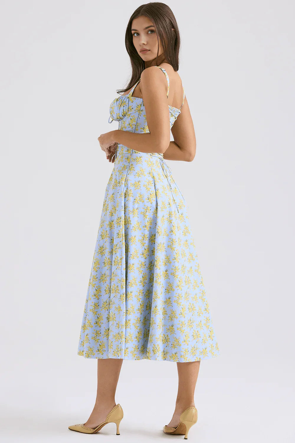 Vestido Midi Com Flores