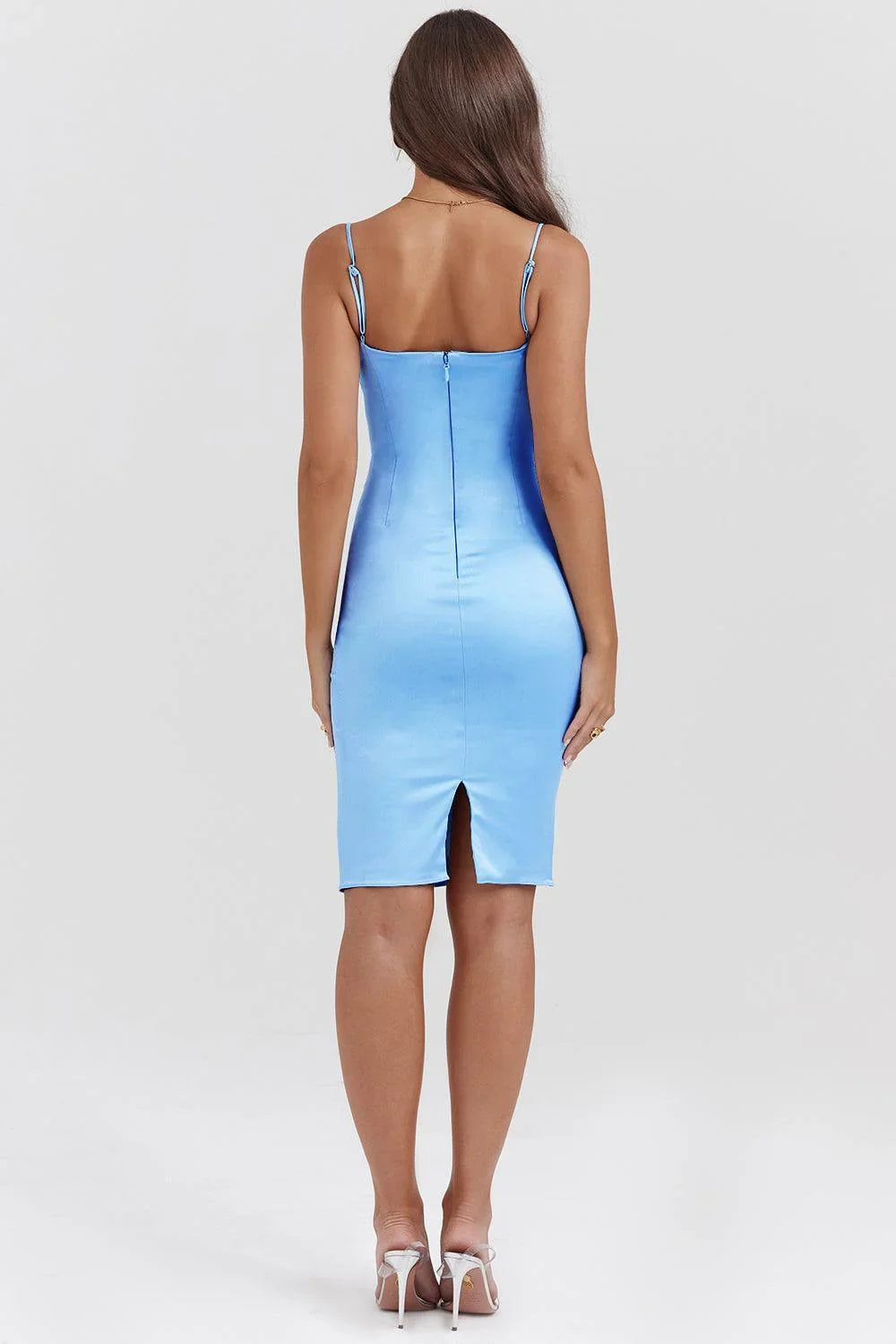 Vestido Feminino Midi Azul Claro