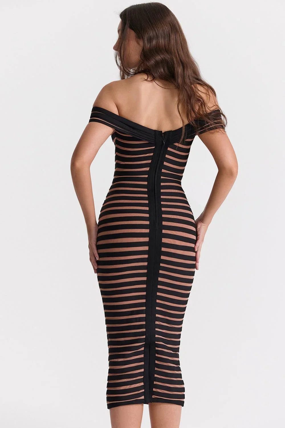 Vestido Midi Listrado