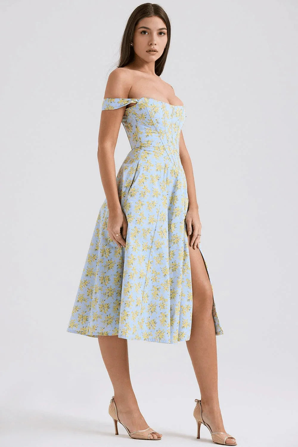 Vestido Midi com Alça Baixa