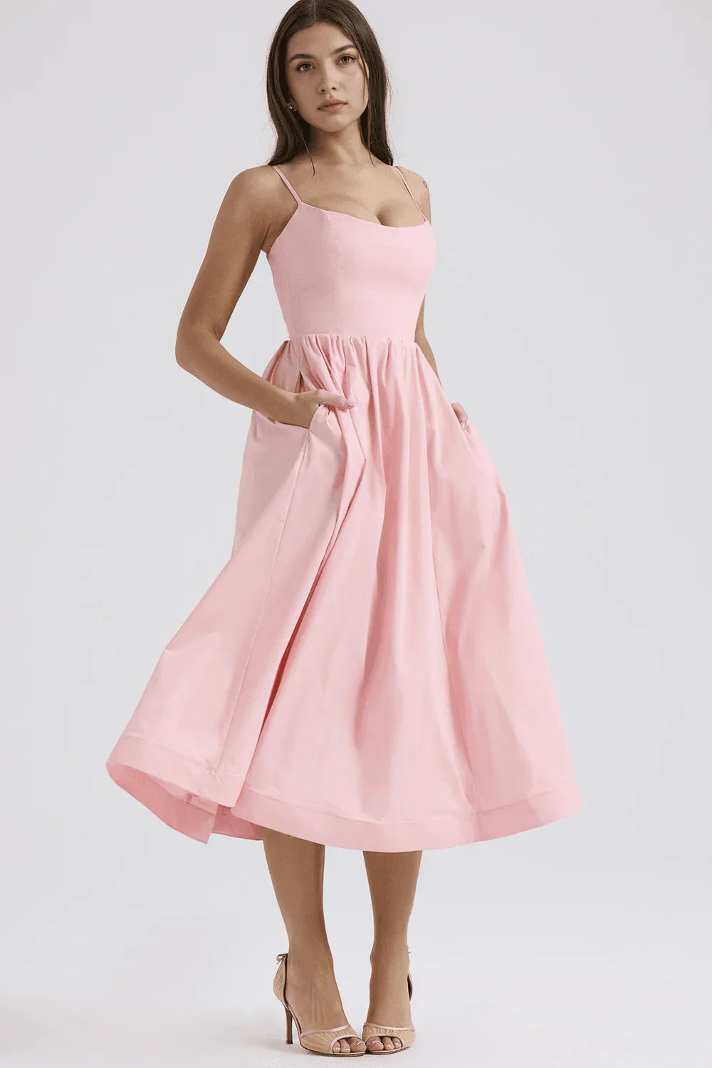 Vestido Feminino Midi Liso