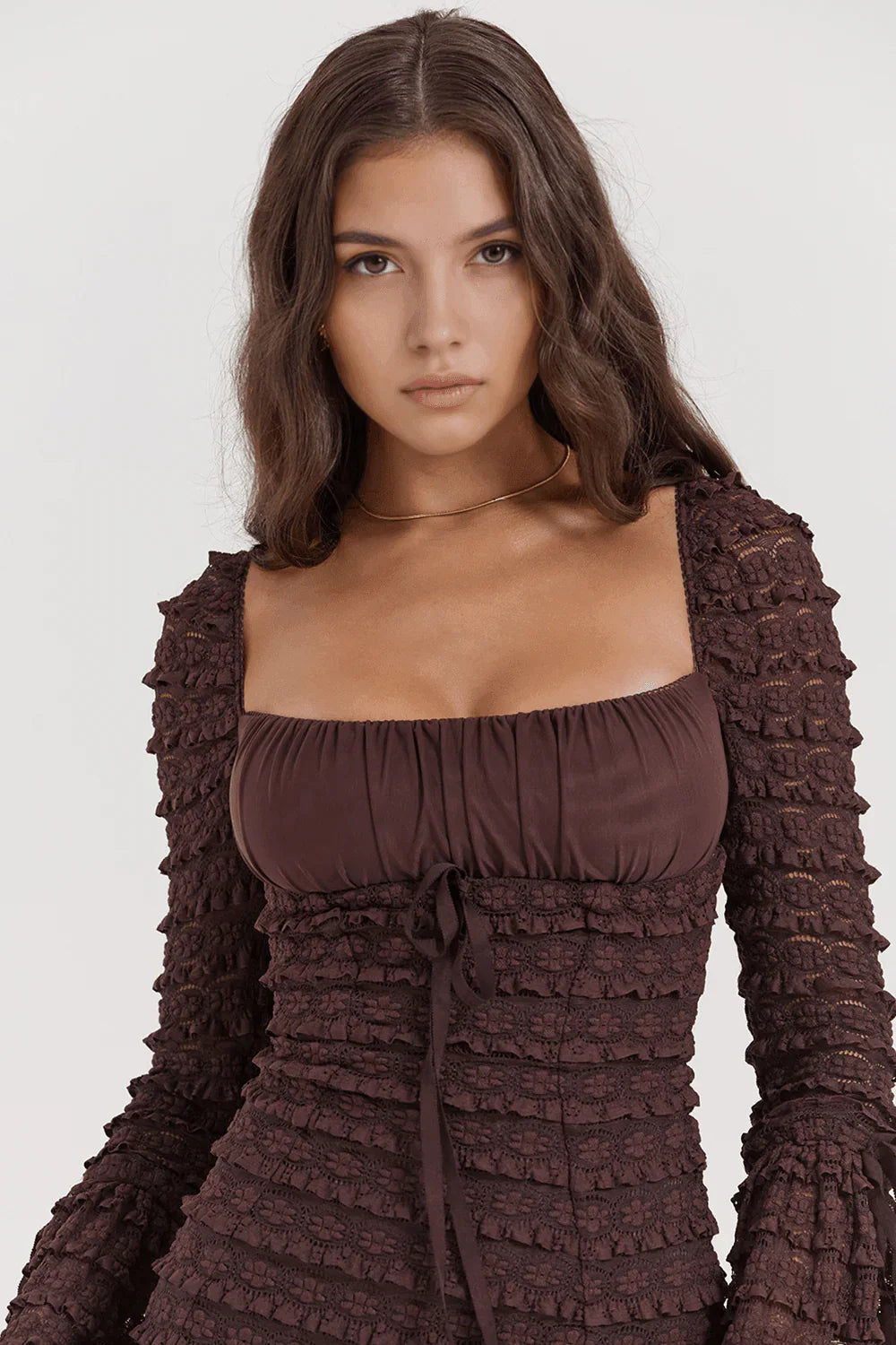 Vestido Curto Manga Longa Forest