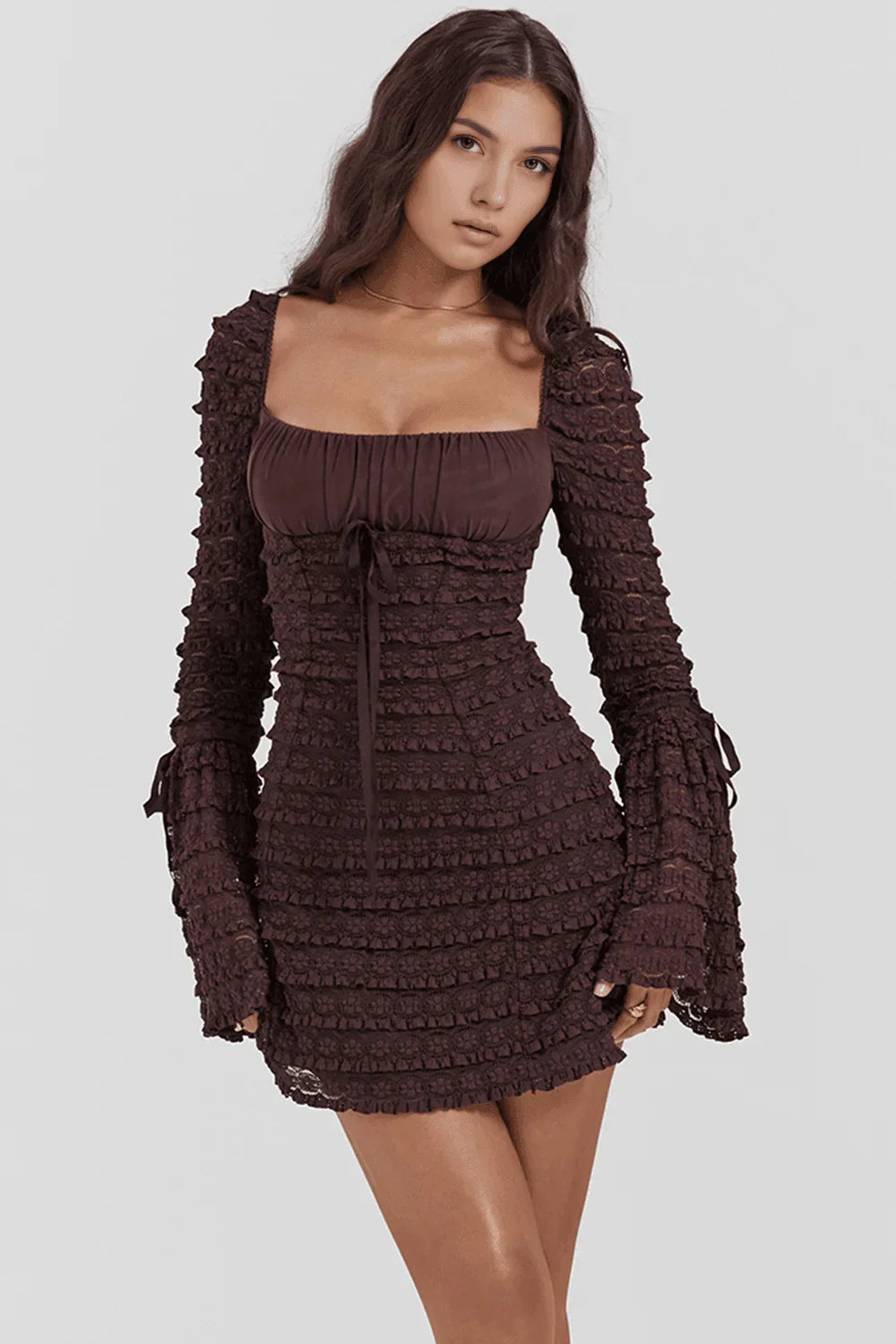 Vestido Curto Manga Longa Forest