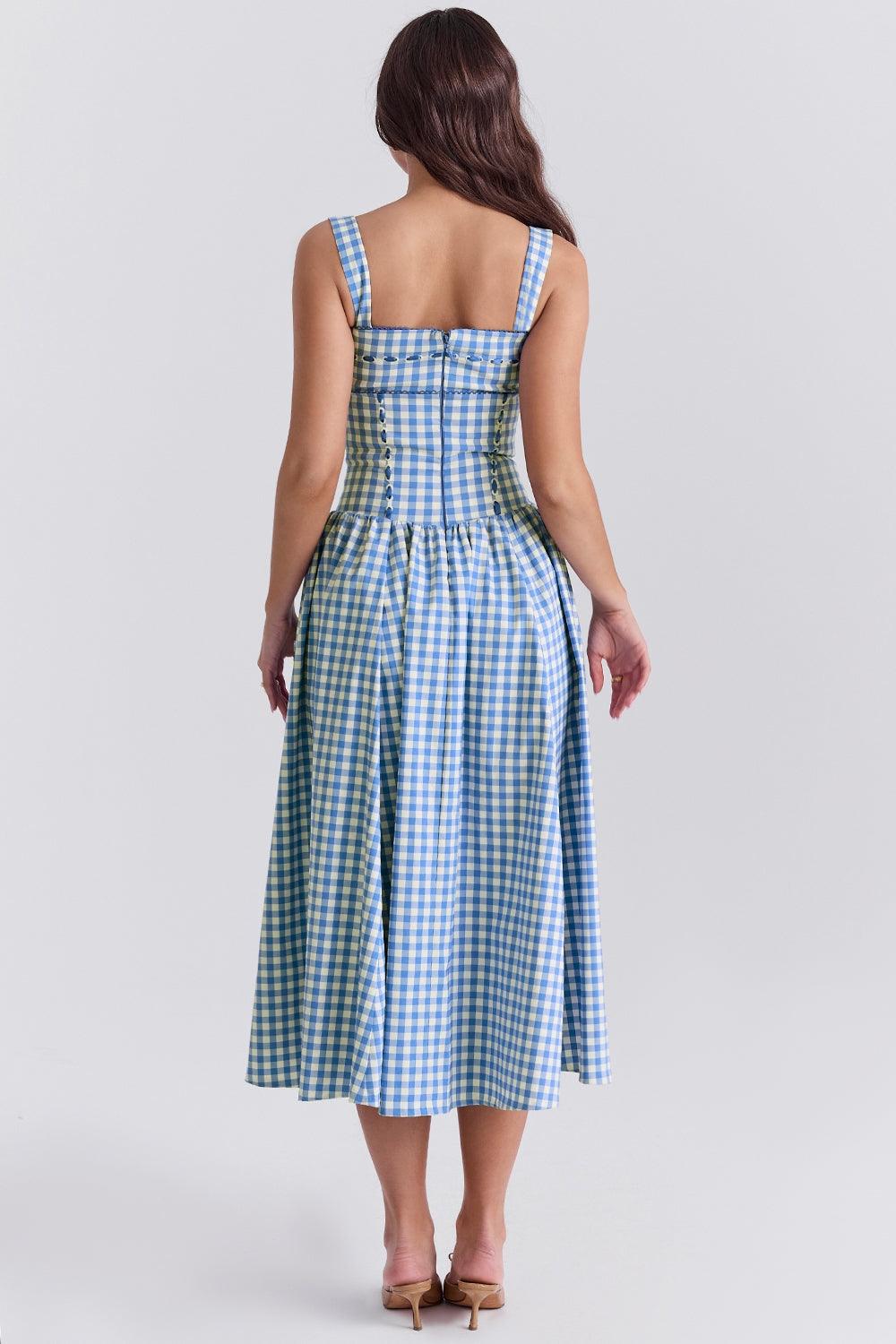 Vestido Feminino Longo Quadriculado